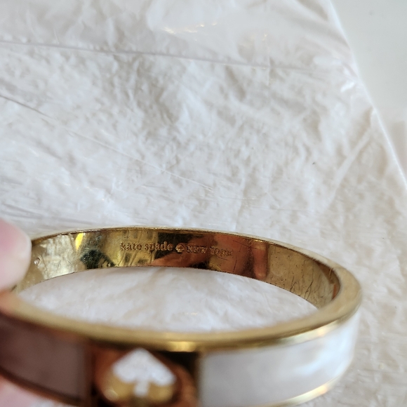 CHRISTMAS SALES EVENT Kate Spade Hole Punch Pearlescent Bangle Bracelet, Cream - Picture 2 of 3